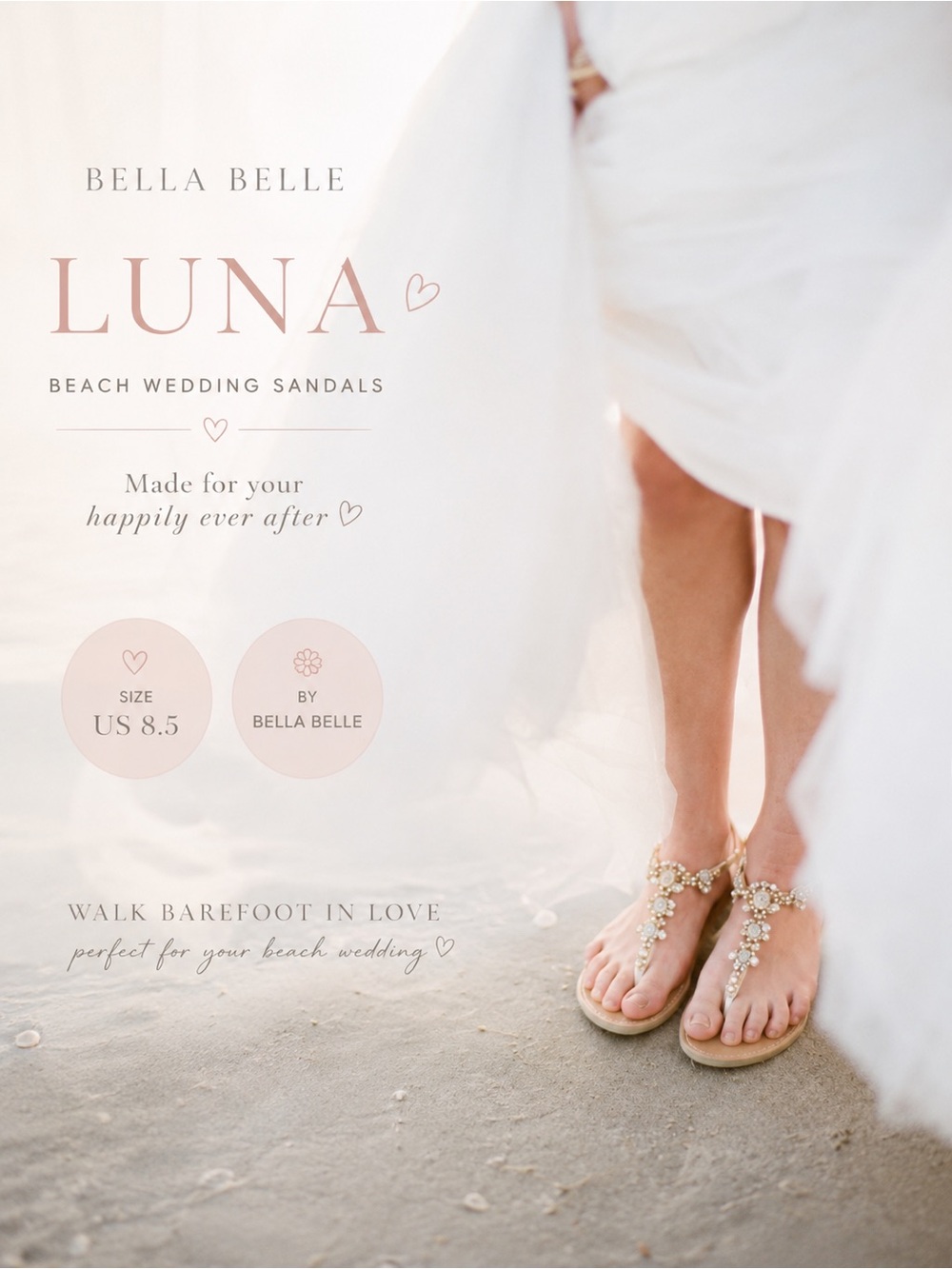 Elegant Cream Beaded Women's Sandals